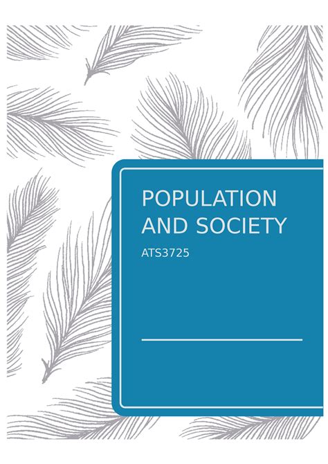Population And Society Population And Society Ats Topic 1
