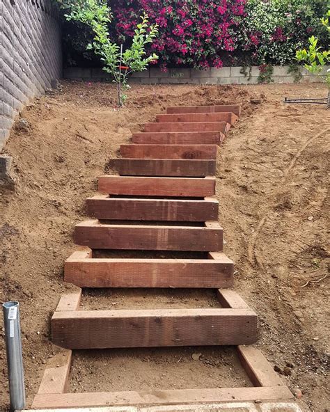 Built A Nice Set Of Timber Garden Stairs Today Up An Embankment That