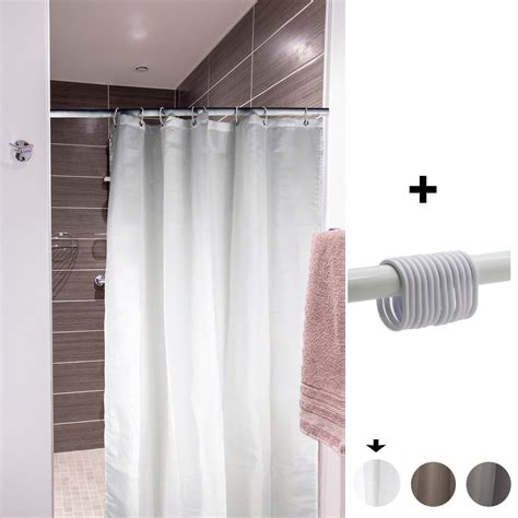 Small Stall Shower Curtain Narrow Size W X H Inch Matching Rings White Com