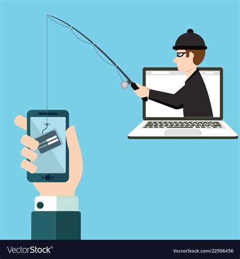 Phishing Scam Hacker Attack And Web Security Vector Image