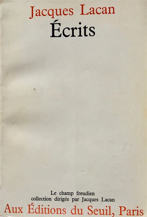 Ecrits By Jacques Lacan Bon Couverture Souple 1966 Edition Originale