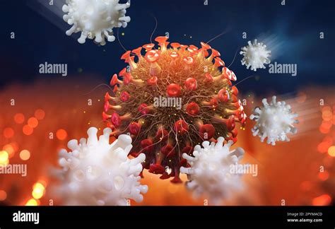 Viral Infection Immunity Fights Disease White Blood Cells Attack