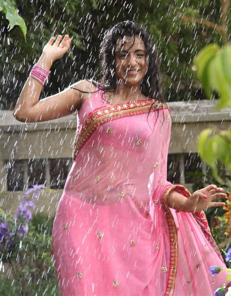 Trisha Krishnan Photos In Pink Saree Hd Stills