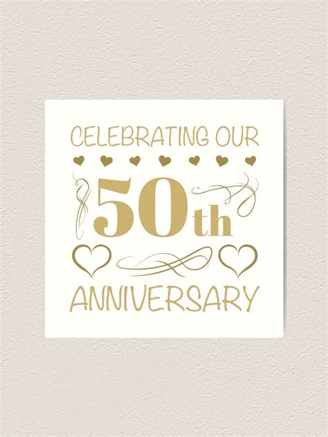 50th Wedding Anniversary Art Print For Sale By Thepixelgarden Redbubble