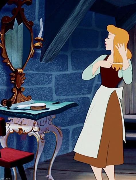 Cinderella Combing Her Hair In The Morning Cinderella Disney