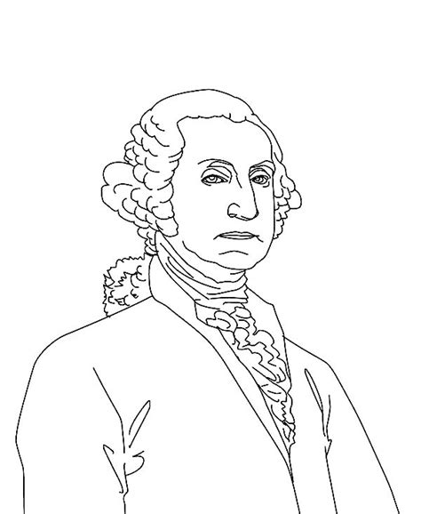 Sketch Drawing Of George Washington Coloring Page Kids
