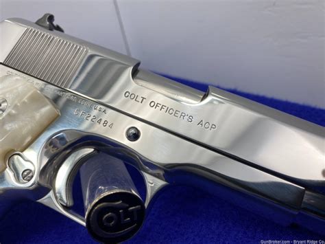1987 Colt Mkiv Officers Acp 45acp Breathtaking Bright Stainless