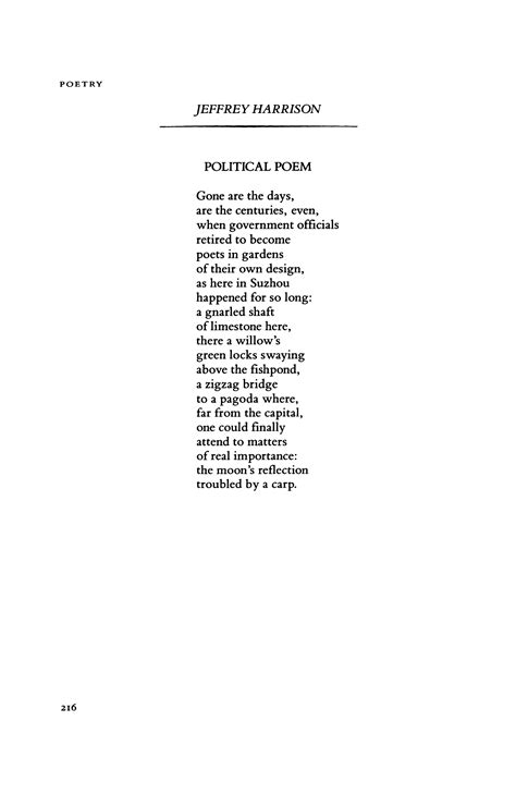 Political Poem By Jeffrey Harrison Poetry Magazine