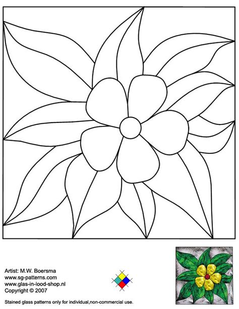 Finished window photo reproduced with the permission of mark norquist, artist. Stained Glass Patterns for FREE ★ Tiffany Patterns for FREE 968 Flower ★