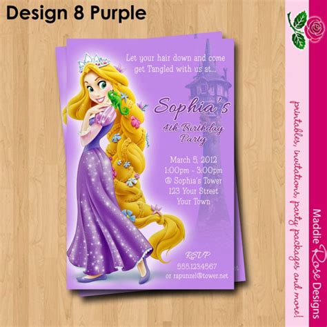 Rapunzel Tangled Invitation Printable Birthday Party You