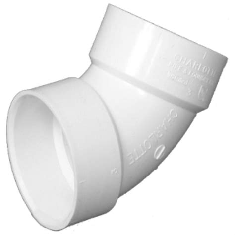 Charlotte Pipe 4 In X 4 In Dia 60 Degree Pvc Schedule 40 Hub Elbow