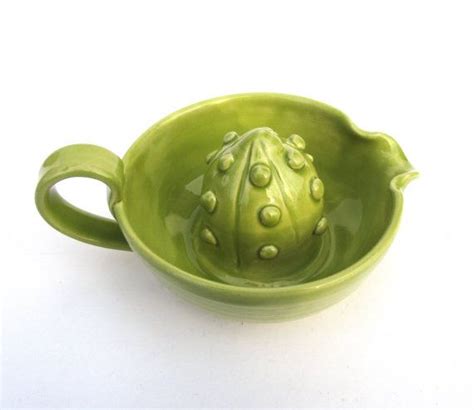 Citrus Juicer Hand Made Ceramic Pottery Juicer In Lime Green Etsy