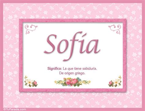 Sofía Nombre Significado Y Origen De Nombres Nombres Mujer
