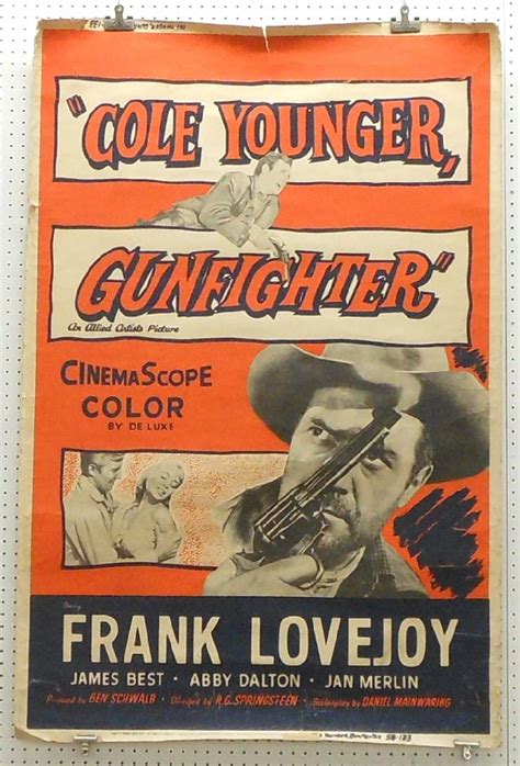 Sold Price Vintage 1958 Movie Poster Cole Younger Gunfighter