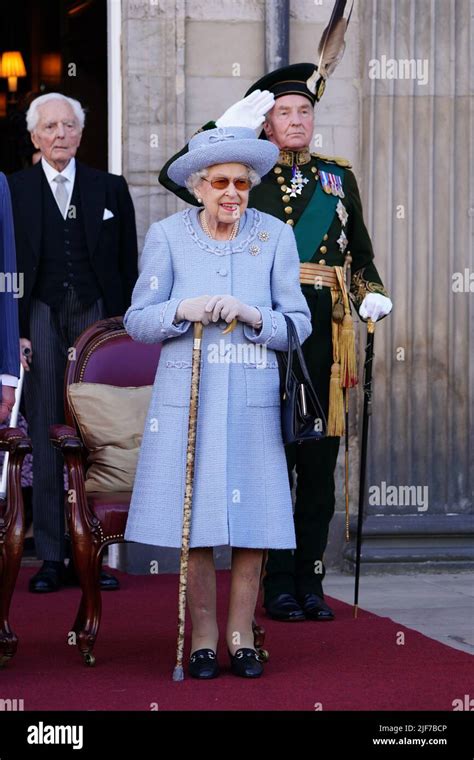 Queen Elizabeth Ii Attending The Queens Body Guard For Scotland Also