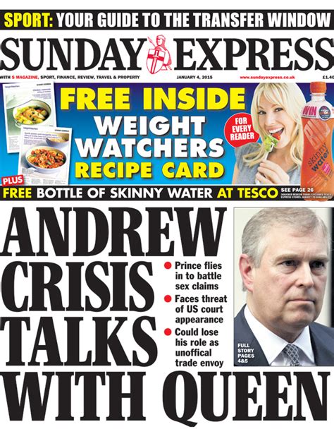 Newspaper Headlines Prince Andrew Sexual Contact Denial Bbc News
