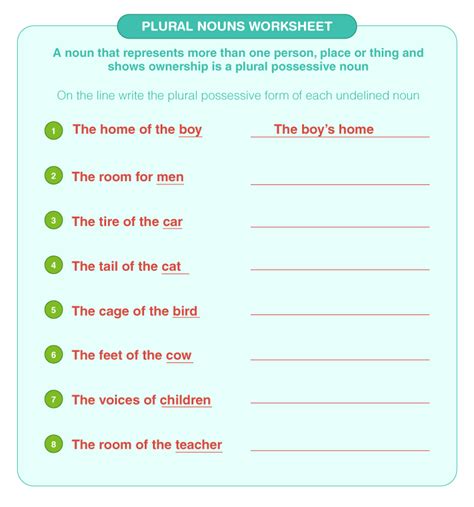 Printable Plural Nouns Worksheets For Kids Tree Valley Academy Images