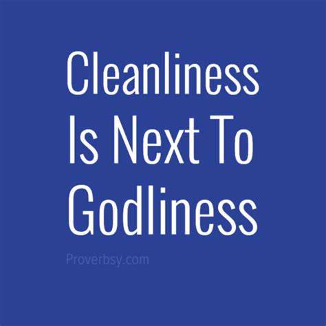 Cleanliness Is Next To Godliness Proverbsy