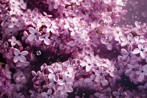 Premium Photo Purple Lilac Flowers With Water Drops Spring Nature