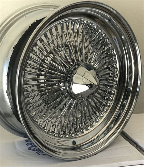 New 15x7 Inch Chrome 100 Spoke Wire Wheels Rims Set Of 4 For Sale In