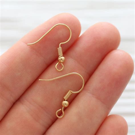 Pc Gold Plated Earring Wires Ball End Ear Wires Pairs Gold