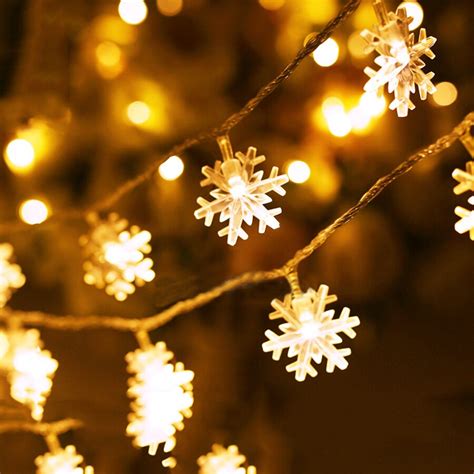 10m 100pcs Snowflakes Fairy String Light Garland Outdoor