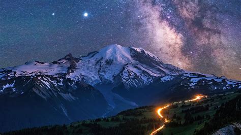 1600x900 Milky Way Over Mountains 4k Wallpaper1600x900 Resolution Hd