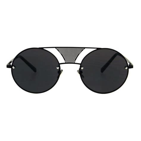 Round Circle Frame Sunglasses Rims Behind Lens Unique Bridge Design Ebay