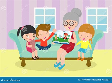 Grandmother Telling Story Stock Illustrations 43 Grandmother Telling