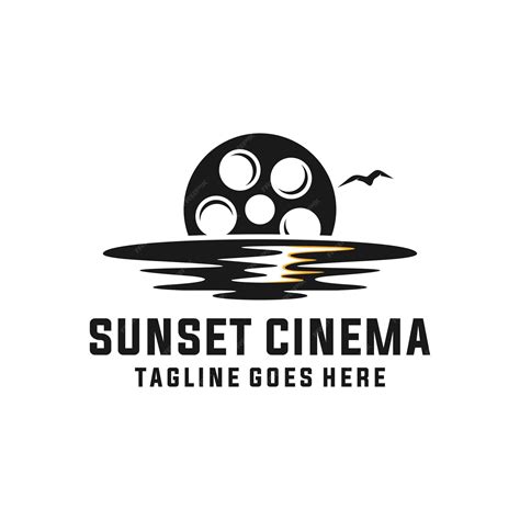 Premium Vector Sunset Sunrise Cinema Film Movie Logo Design Vector