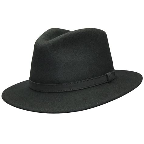 Gents 100 Wool Felt Crushable Trilby Fedora Hat With Leather Type Band