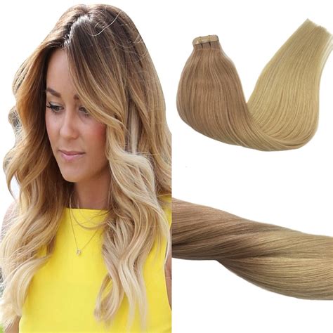 Googoo 16inch 50g20pcs Tape In Human Hair Extensions Remy Ash Blonde