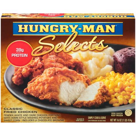 Hungry Man Selects Classic Fried Chicken Frozen Meal 16 Oz Walmart