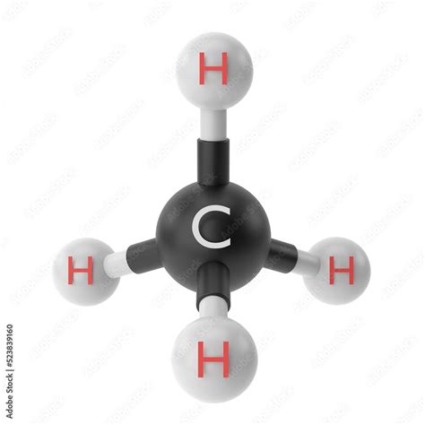 Ch4 Methane Chemical Formula 3d Chemical Structure Stock