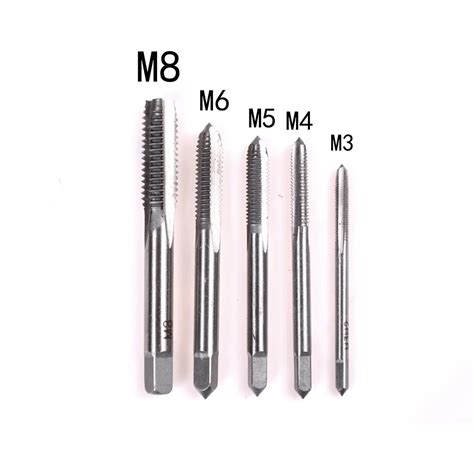 5pcsset Metric Plugs Hand Tap Tapping Screw Thread Taps Set M3 M4 M5