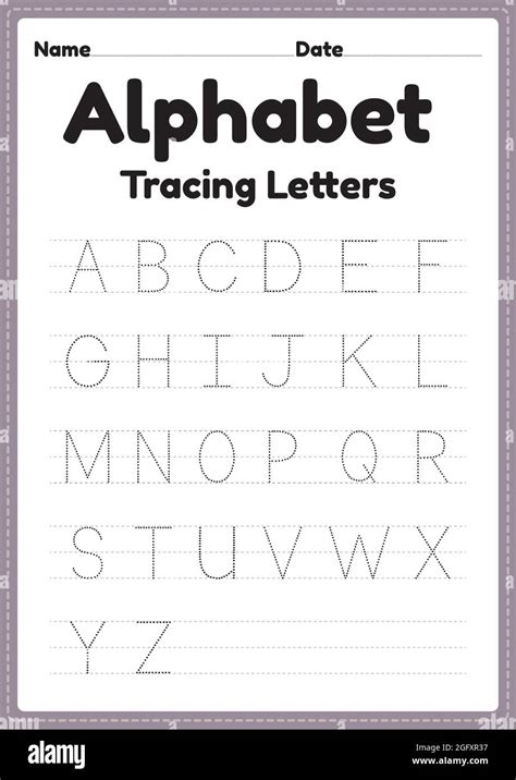 Tracing Letters Alphabet Worksheet For Kindergarten And Preschool Kids