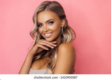 Beautiful Tanned Blond Woman Wavy Long Stock Photo Edit Now
