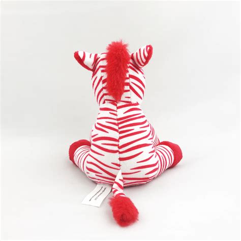 Custom Red Zebra Print Fabric Horse Soft Zebra Stuffed Animals Toys