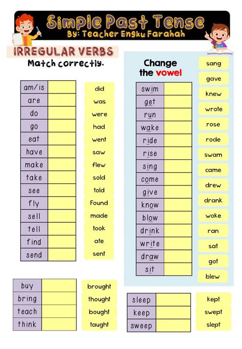 Regular And Irregular Verb Worksheet