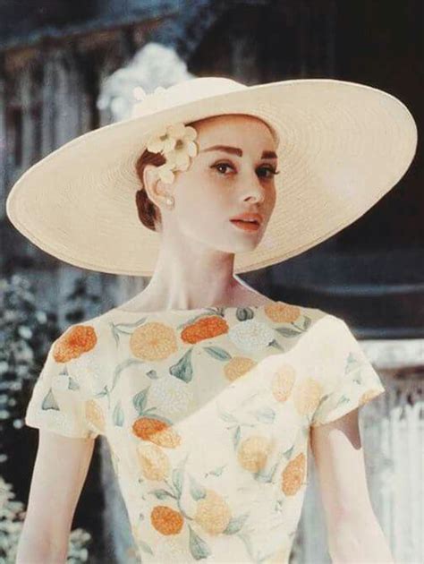 Hat Big Hat Straw Hat Sun Hat Audrey Hepburn Actress Make Up Top