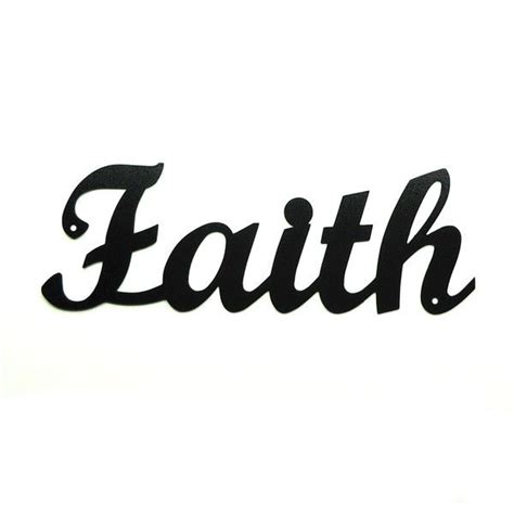 Faith Script Text Metal Art Usa Shipping 30 Liked On Polyvore