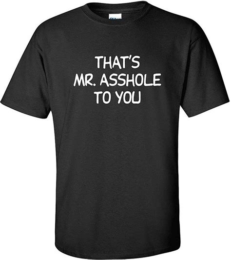 Thats Mr Asshole To You Offensive Guys Mens Funny T Shirt Short