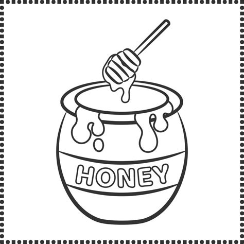 Printable Cute Drawing Honey Jar Sketch For Coloring 8384565 Vector Art At Vecteezy
