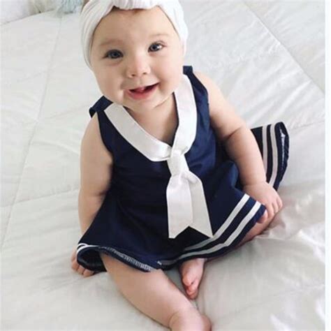 Puseky Baby 2017 New Summer Navy Sailor Uniforms Casual Style Girls
