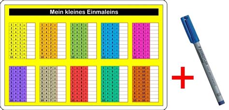 1x1 tabelle bunt zahlenzauber : 1x1 Übungstabelle Einmaleins + Stift Mathe Hilfe Rechenhilfe Rechentabelle Alu | eBay