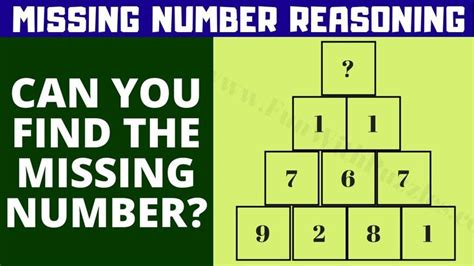 Missing Number Reasoning Can You Find The Missing Number Brain