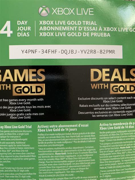 Xbox Live Gold Trial Rxboxone