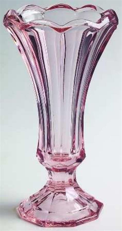 Vintage Fostoria Glass 7 Flower Vase Virgiinia Pink Discontinued 1986 1 Vintage Fostoria