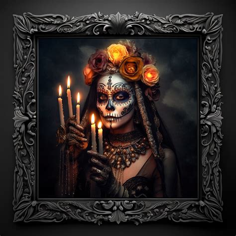 Day Of The Dead Sugar Skulls Día De Los Muertos Gothic Fantasy Etsy