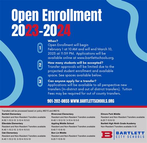 Open Enrollment For 2023 2024 Now Open Bartlett City Schools